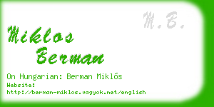 miklos berman business card