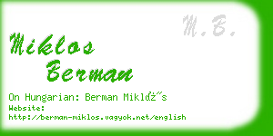 miklos berman business card